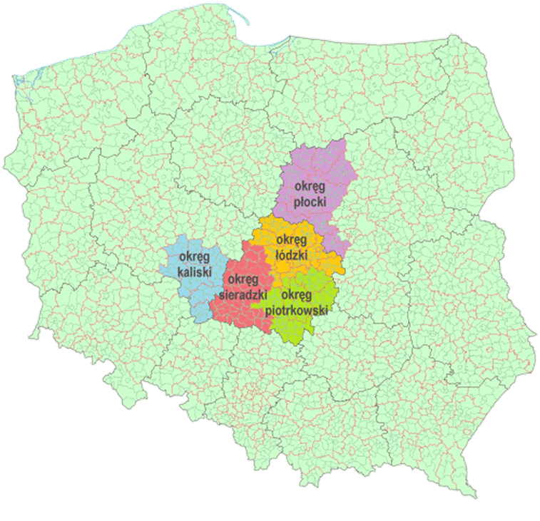 obszar działania Izby Norarialnej w Łodzi